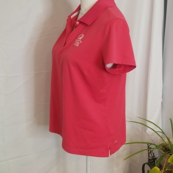 Adidas L golf top short sleeve polo button collared embroidered logo Climalite - Picture 3 of 11